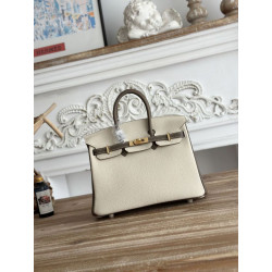 Borsa Hermès Birkin 25cm/30cm bicolore pelle Togo Bianco/Marrone