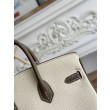 Borsa Hermès Birkin 25cm/30cm bicolore pelle Togo Bianco/Marrone