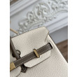 Borsa Hermès Birkin 25cm/30cm bicolore pelle Togo Bianco/Marrone
