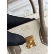 Borsa Hermès Birkin 25cm/30cm bicolore pelle Togo Bianco/Marrone