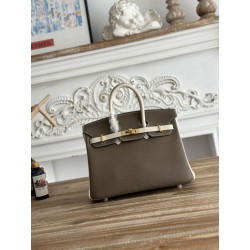 Imitazioni borse griffate Hermès Birkin 25cm/30cm bicolore pelle Togo Etoupe/Bianco