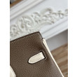 Imitazioni borse griffate Hermès Birkin 25cm/30cm bicolore pelle Togo Etoupe/Bianco