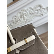 Imitazioni borse griffate Hermès Birkin 25cm/30cm bicolore pelle Togo Etoupe/Bianco