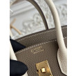 Imitazioni borse griffate Hermès Birkin 25cm/30cm bicolore pelle Togo Etoupe/Bianco