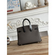 Borsa Hermès Birkin 25cm/30cm bicolore pelle Togo Etoupe/Nero