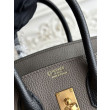 Borsa Hermès Birkin 25cm/30cm bicolore pelle Togo Etoupe/Nero
