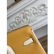 Borse Firmate Replica Hermès Birkin 25cm/30cm bicolore pelle Togo Giallo/Bianco