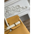 Borse Firmate Replica Hermès Birkin 25cm/30cm bicolore pelle Togo Giallo/Bianco