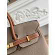 Borsa Hermès Birkin 25cm/30cm bicolore pelle Togo Marrone/Grigio