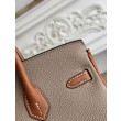 Borsa Hermès Birkin 25cm/30cm bicolore pelle Togo Marrone/Grigio