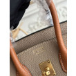 Borsa Hermès Birkin 25cm/30cm bicolore pelle Togo Marrone/Grigio