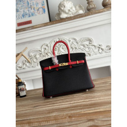 Borse Firmate Replica Hermès Birkin 25cm/30cm bicolore pelle Togo Nero/Rosso