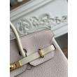 Borse Firmate Replica Hermès Birkin 25cm/30cm bicolore pelle Togo Rosa/Bianco