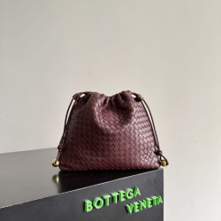 Borse con coulisse Bottega Veneta Intrecciato Borgogna
