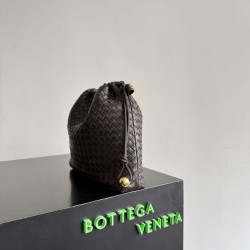 Borse con coulisse Bottega Veneta Intrecciato Caffè
