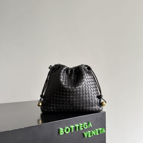 Borse con coulisse Bottega Veneta Intrecciato Nera