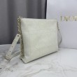 Borse Dior Trianon con catena piatta macrocannage bianca