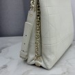 Borse Dior Trianon con catena piatta macrocannage bianca