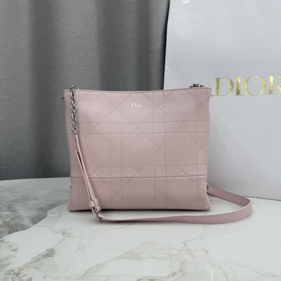 Borse Dior Trianon con catena piatta macrocannage Rosa