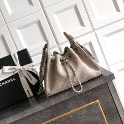 Cloni Borse Chanel 25 Mini Hobo AS5631 pelle di vitello scamosciata Grigio firmate