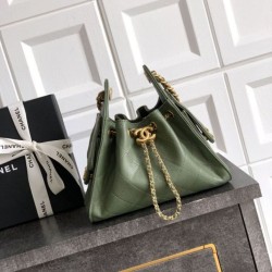 Cloni Borse Replica a secchiello/a spalla Chanel 25 piccola AS5631 pelle trapuntata caviar Verde firmate