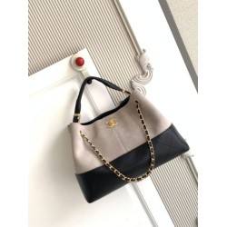 Borse Firmate Replica shopping Chanel 25A piccola stile Hobo AS5634 scamosciata/agnello Grigio/Nero