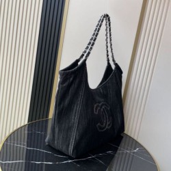 Replica di lusso Borsa tote Chanel vintega Denim XL Coco Cabas AS2138 Imitazioni Cloni Borsa tote Chanel vintega Denim XL Coco Cabas AS2138 firmate