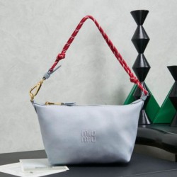 Cloni Borse Firmate Replica a tracolla Miu Miu gabardine 5NE841 blu firmate