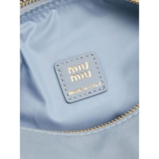 Replica di lusso Borse Firmate a tracolla Miu Miu gabardine 5NE841 blu Imitazioni Cloni Borse Firmate Replica a tracolla Miu Miu gabardine 5NE841 blu firmate