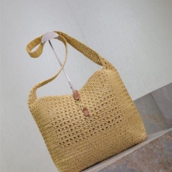 Replica di lusso Borsa hobo YSL Saint Laurent Le 5 à 7 in rafia Naturale Imitazioni Cloni Borsa hobo YSL Saint Laurent Le 5 à 7 in rafia Naturale firmate