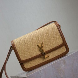 Replica di lusso Borse Firmate media YSL Saint Laurent Solferino 23CM rafia mattone naturale Imitazioni Cloni Borse Firmate Replica media YSL Saint Laurent Solferino 23CM rafia mattone naturale firmate