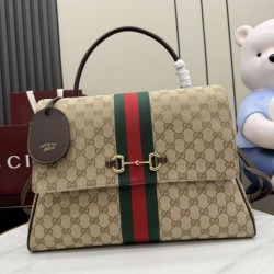Cloni Borse Replica a mano grande Gucci Paparazzo 875019 Marrone firmate