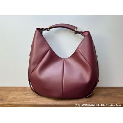 Borsa a tracolla grande YSL Saint Laurent Mombasa Borgogna