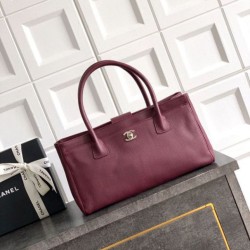 Cloni Borse Firmate Replica shopper Chanel Cerf Executive in pelle di vitello 32cm Borgogna firmate