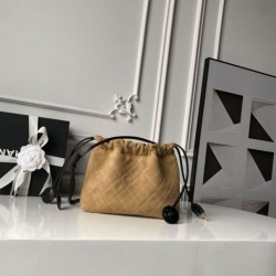 Replica di lusso Borsa a secchiello Chanel AP5317 con coulisse scamosciata marrone Imitazioni Cloni Borsa a secchiello Chanel AP5317 con coulisse scamosciata marrone firmate