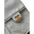 Borse Firmate Replica a secchiello/a spalla Chanel 25 piccola AS5631 pelle trapuntata caviar bianco