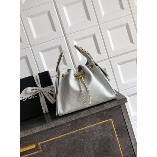 Borse Firmate Replica a secchiello/a spalla Chanel 25 piccola AS5631 pelle trapuntata caviar bianco