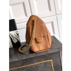 Borsa a secchiello/a spalla Chanel 25 piccola AS5631 pelle trapuntata caviar Marrone