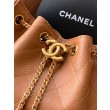 Borsa a secchiello/a spalla Chanel 25 piccola AS5631 pelle trapuntata caviar Marrone