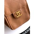 Borsa a secchiello/a spalla Chanel 25 piccola AS5631 pelle trapuntata caviar Marrone