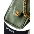 Borse Replica a secchiello/a spalla Chanel 25 piccola AS5631 pelle trapuntata caviar Verde