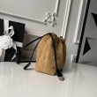 Borsa a secchiello Chanel AP5317 con coulisse scamosciata marrone