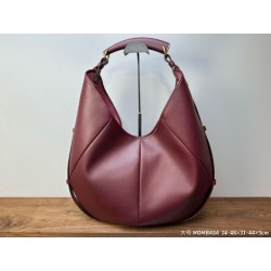 Borsa a tracolla grande YSL Saint Laurent Mombasa Borgogna