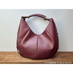 Borsa a tracolla grande YSL Saint Laurent Mombasa Borgogna