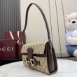 Borse Firmate Replica a tracolla media Gucci Horsebit Ristretto A0020Y marrone