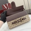 Borse Firmate Replica a tracolla media Gucci Horsebit Ristretto A0020Y marrone