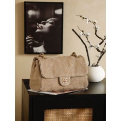 Qualità superiore replica Chanel Maxi Flap scamosciata Marrone