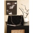 Borsa Chanel Maxi Flap scamosciata Nero