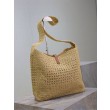 Borsa hobo YSL Saint Laurent Le 5 &agrave; 7 in rafia Naturale