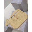 Borsa hobo YSL Saint Laurent Le 5 &agrave; 7 in rafia Naturale